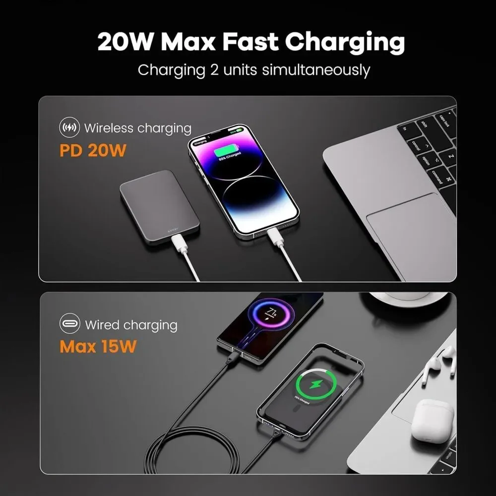 Magnetic Portable Charger, Ultra-slim Power Bank